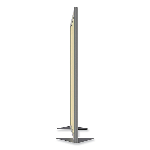 Ghent Floor Partition with Aluminum Frame and 2 Split Panel Infill, 48.06 x 2.04 x 71.86, White/Carmel (MP7248208A)