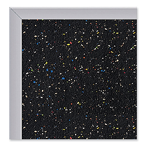 Ghent Satin Aluminum-Frame Recycled Rubber Bulletin Boards, 96.5 x 48.5, Confetti Surface (ATR48CF)