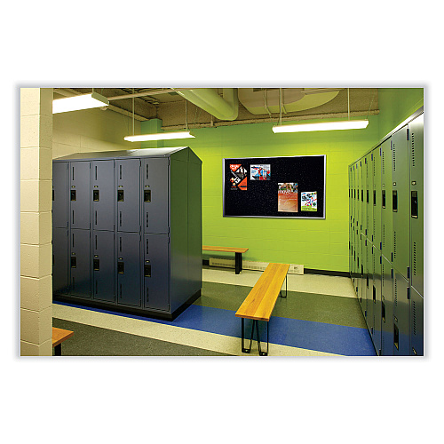 Ghent Satin Aluminum-Frame Recycled Rubber Bulletin Boards, 96.5 x 48.5, Confetti Surface (ATR48CF)