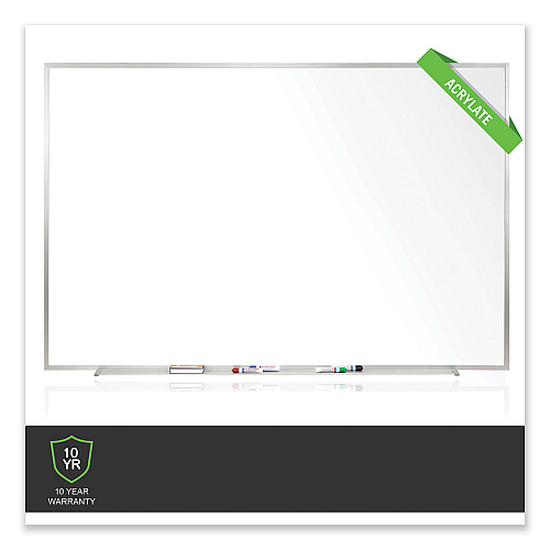 Ghent Non-Magnetic Whiteboard with Aluminum Frame, 60.63 x 36.44, White Surface, Satin Aluminum Frame (M2354)