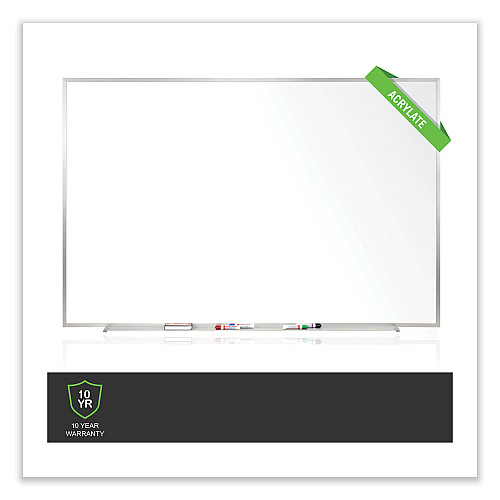 Ghent Non-Magnetic Whiteboard with Aluminum Frame, 96.63 x 48.47, White Surface, Satin Aluminum Frame (M2484)