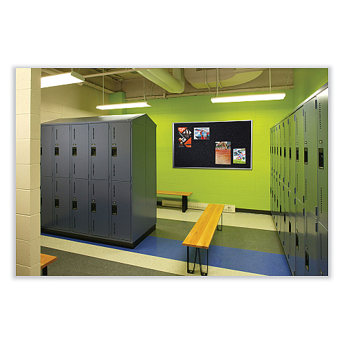 Ghent Satin Aluminum-Frame Recycled Rubber Bulletin Boards, 60.5 x 36.5, Confetti Surface (ATR35CF)