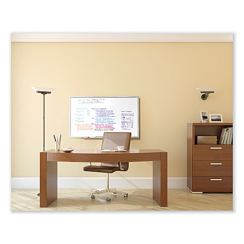 Ghent Non-Magnetic Whiteboard with Aluminum Frame, 60.63 x 36.44, White Surface, Satin Aluminum Frame (M2354)