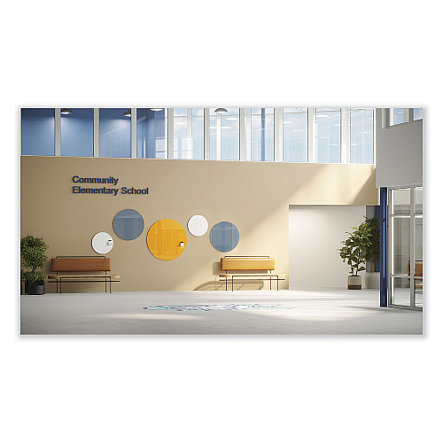 Ghent Coda Low Profile Circular Magnetic Glassboard, 48 Diameter, White Surface (CDAGM48WH)