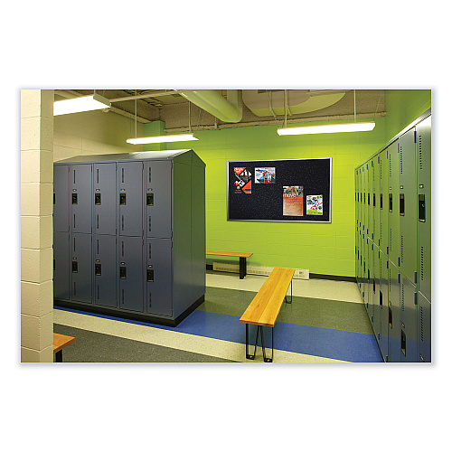 Ghent Satin Aluminum-Frame Recycled Rubber Bulletin Boards, 72.5 x 48.5, Confetti Surface (ATR46CF)