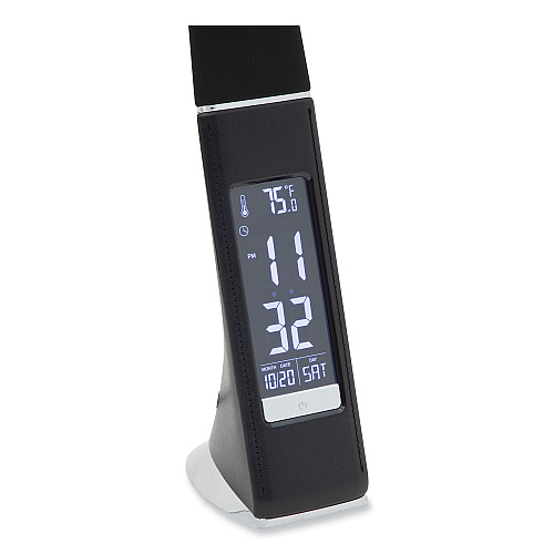 V-Light LRD Task Lamp with Digital Display, Gooseneck, 16" High, Black (SVLU2FBR)