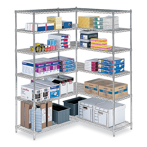 Safco Industrial Extra Shelf Pack, 36w x 24d x 1.5h, Steel, Metallic Gray, 2/Pack (5290GR)
