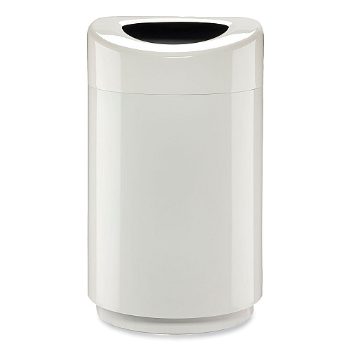 Safco Open Top Round Waste Receptacle, 30 gal, Steel, White (9920WH)