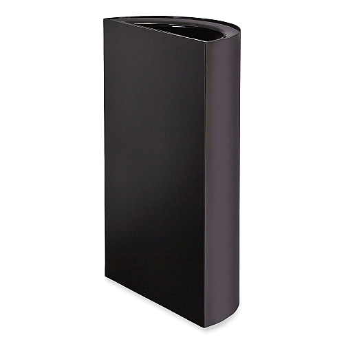 Safco Mixx Recycling Center Half-Round Receptacle, 23 gal, Steel, Black (9447BL)