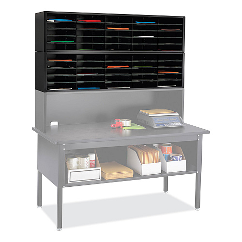 Safco E-Z Sort Sorter Module, 20 Compartments, 57.5 x 13 x 14.25, Black (7751BL)