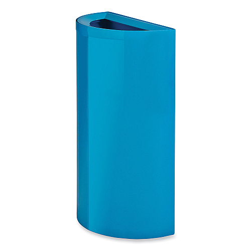 Safco Mixx Recycling Center Half-Round Receptacle, 23 gal, Steel, Blue (9447BU)