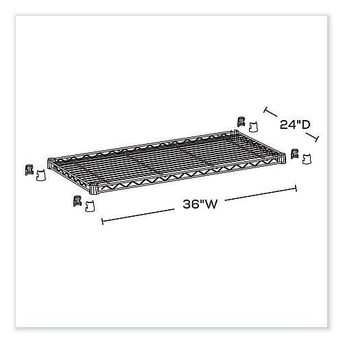Safco Industrial Extra Shelf Pack, 36w x 24d x 1.5h, Steel, Metallic Gray, 2/Pack (5290GR)