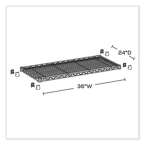 Safco Industrial Extra Shelf Pack, 36w x 24d x 1.5h, Steel, Black, 2/Pack (5290BL)