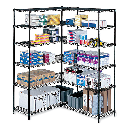 Safco Industrial Extra Shelf Pack, 36w x 18d x 1.5h Steel. Black, 2/Pack (5287BL)