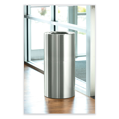Safco Single Recycling Receptacle, 20 gal, Steel, Brushed Aluminum (9942SS)