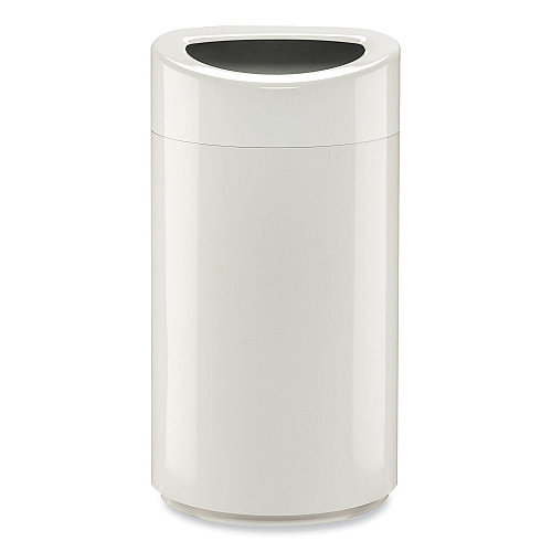Safco Open Top Oval Waste Receptacle, 14 gal, Steel, White (9921WH)