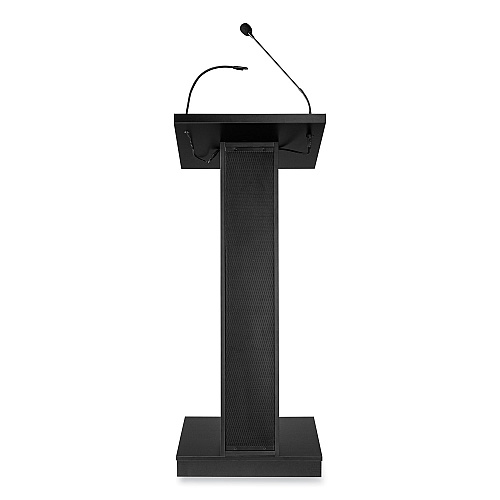 Oklahoma Sound ZED Lectern with Speaker, 19.75 x 19.75 x 49, Black