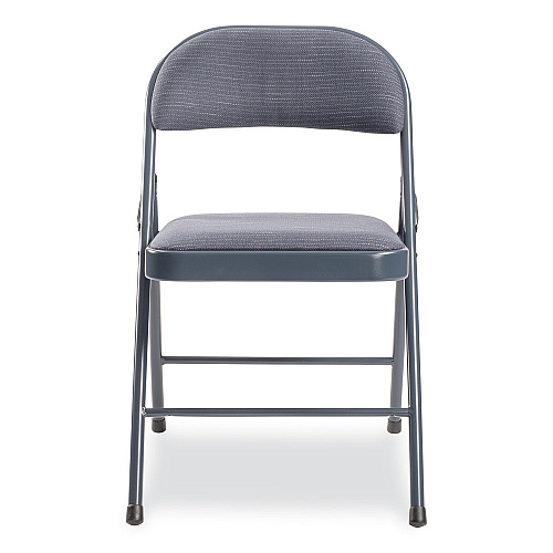 BASICS by NPS 970 Series Fabric Padded Steel Folding Chair, Supports Up to 250 lb, 17.75" Seat Height, Star Trail Blue, 4/Carton (974)