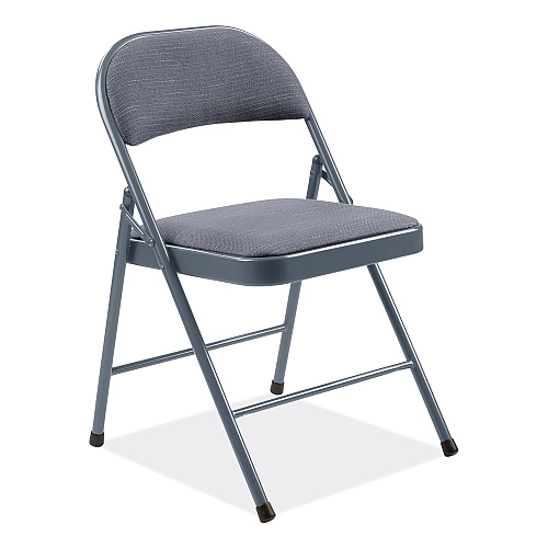 BASICS by NPS 970 Series Fabric Padded Steel Folding Chair, Supports Up to 250 lb, 17.75" Seat Height, Star Trail Blue, 4/Carton (974)