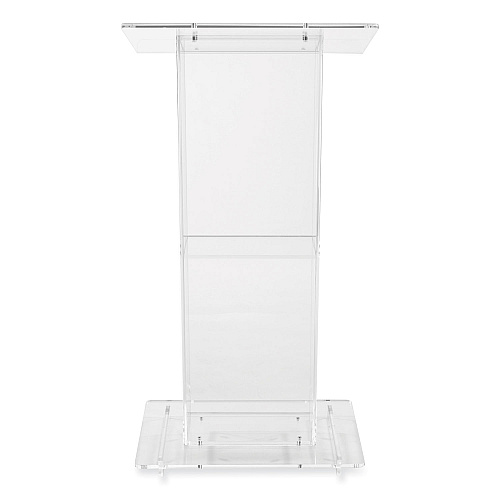 Oklahoma Sound Clear Acrylic Lectern with Shelf, 24 x 15 x 46, Clear (401S)