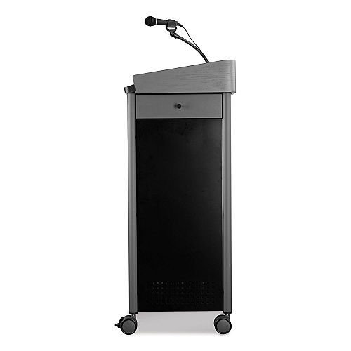 Oklahoma Sound Greystone Lectern with Sound, 23.5 x 19.25 x 45.5, Charcoal Gray (GSLS)