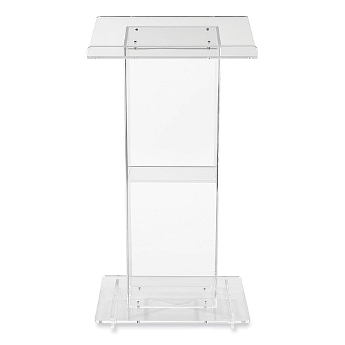 Oklahoma Sound Clear Acrylic Lectern with Shelf, 24 x 15 x 46, Clear (401S)