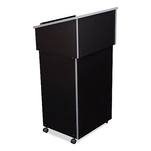 Oklahoma Sound Tabletop Lectern and AV Cart/Lectern Base, 23.75 x 19.87 x 47.5, Black (22112BK)