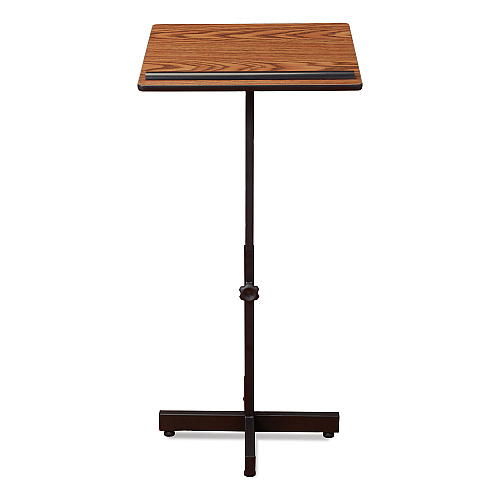 Oklahoma Sound Portable Presentation Lectern Stand, 20 x 18.25 x 44, Medium Oak (70MO)