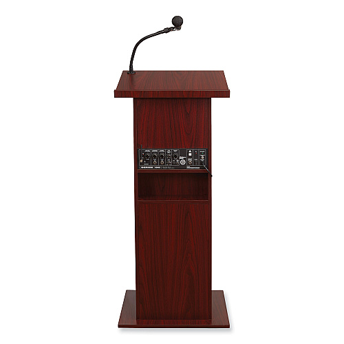 Oklahoma Sound Power Plus Lectern, 22 x 17 x 46, Mahogany (111PLSMY)