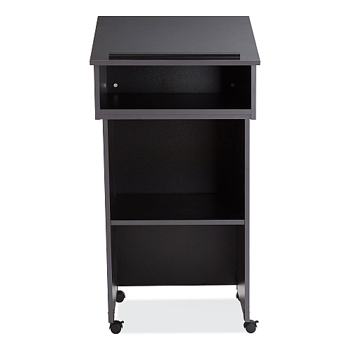 Oklahoma Sound Tabletop Lectern and AV Cart/Lectern Base, 23.75 x 19.87 x 47.5, Black (22112BK)