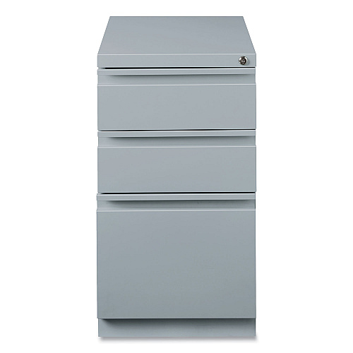 Hirsh Industries Full-Width Pull 20 Deep Mobile Pedestal File, 3-Drawer: Box/Box/File, Letter, Platinum, 15 x 19.88 x 27.75 (21856)