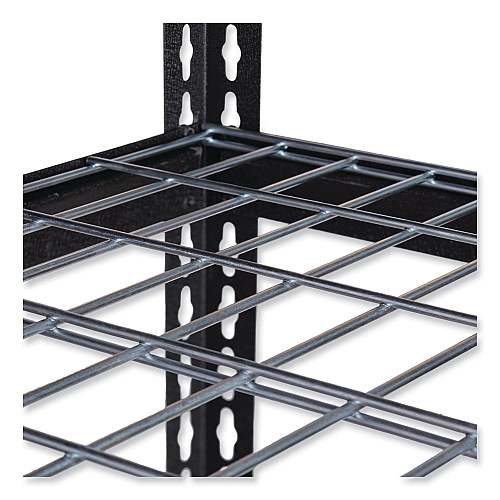 Hirsh Industries Iron Horse 2300 Wire Deck Shelving, Four-Shelf, 36w x 18d x 60h, Black (22129)