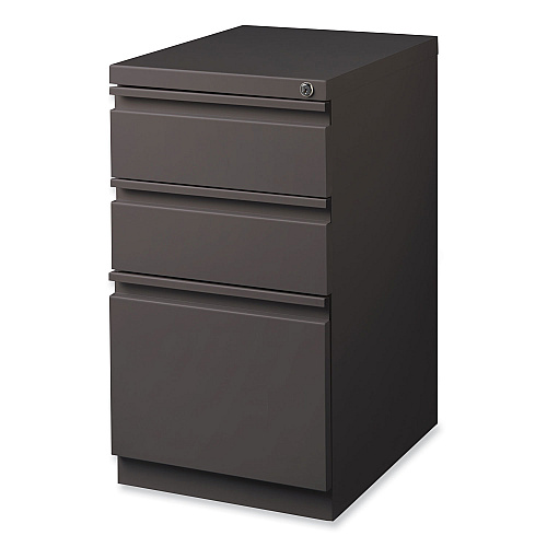 Hirsh Industries Full-Width Pull 20 Deep Mobile Pedestal File, 3-Drawer: Box/Box/File, Letter, Medium Tone, 15x19.88x27.75 (19354)