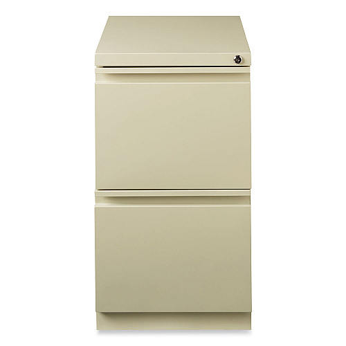 Hirsh Industries Full-Width Pull 20 Deep Mobile Pedestal File, 2-Drawer: File/File, Letter, Putty, 15 x 19.88 x 27.75 (18577)