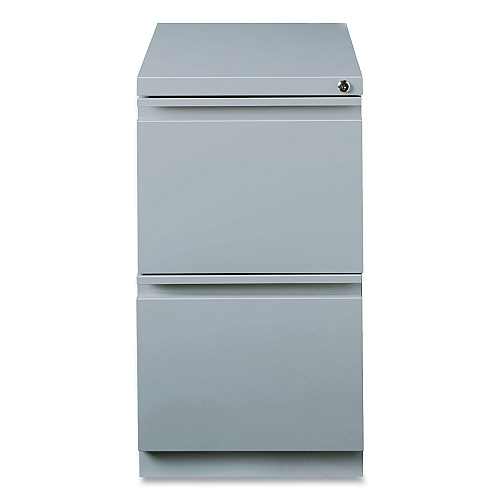 Hirsh Industries Full-Width Pull 20 Deep Mobile Pedestal File, 2-Drawer: File/File, Letter, Platinum, 15 x 19.88 x 27.75 (21857)