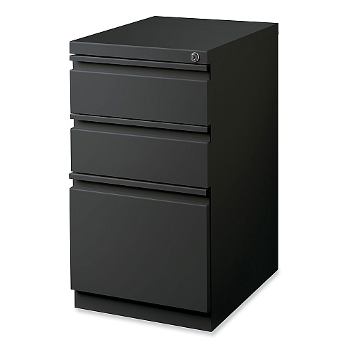 Hirsh Industries Full-Width Pull 20 Deep Mobile Pedestal File, 3-Drawer: Box/Box/File, Letter, Charcoal, 15 x 19.88 x 27.75 (19322)