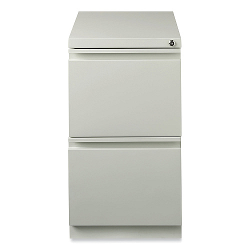 Hirsh Industries Full-Width Pull 20 Deep Mobile Pedestal File, 2-Drawer: File/File, Letter, Light Gray, 15 x 19.88 x 27.75 (18579)