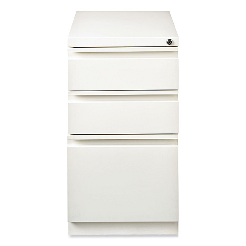 Hirsh Industries Full-Width Pull 20 Deep Mobile Pedestal File, 3-Drawer: Box/Box/File, Letter, White, 15 x 19.88 x 27.75 (19353)