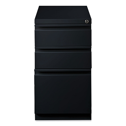 Hirsh Industries Full-Width Pull 20 Deep Mobile Pedestal File, 3-Drawer: Box/Box/File, Letter, Black, 15 x 19.88 x 27.75 (18575)