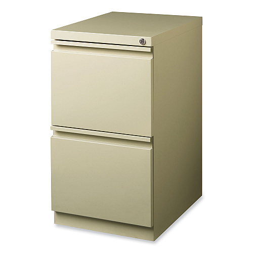 Hirsh Industries Full-Width Pull 20 Deep Mobile Pedestal File, 2-Drawer: File/File, Letter, Putty, 15 x 19.88 x 27.75 (18577)