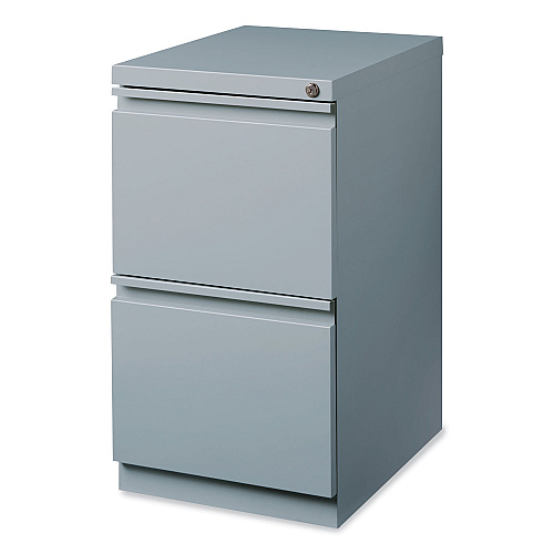 Hirsh Industries Full-Width Pull 20 Deep Mobile Pedestal File, 2-Drawer: File/File, Letter, Platinum, 15 x 19.88 x 27.75 (21857)
