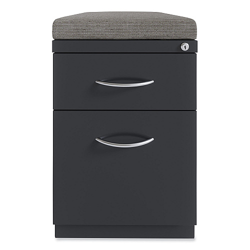 Hirsh Industries Arch Pull 20 Deep Mobile Pedestal File, 2-Drawer: Box/File, Letter, Charcoal, 15 x 19.88 x 23.75 (22753)