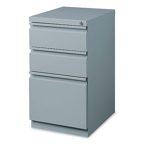 Hirsh Industries Full-Width Pull 20 Deep Mobile Pedestal File, 3-Drawer: Box/Box/File, Letter, Platinum, 15 x 19.88 x 27.75 (21856)