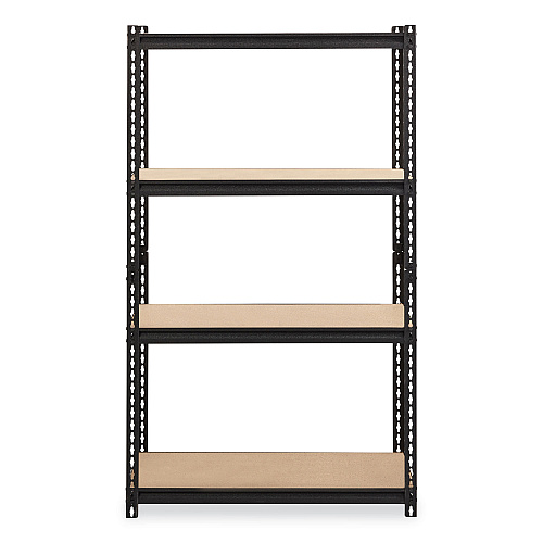Hirsh Industries Iron Horse 2300 Rivet Shelving, Four-Shelf, 36w x 18d x 60h, Black (20991)