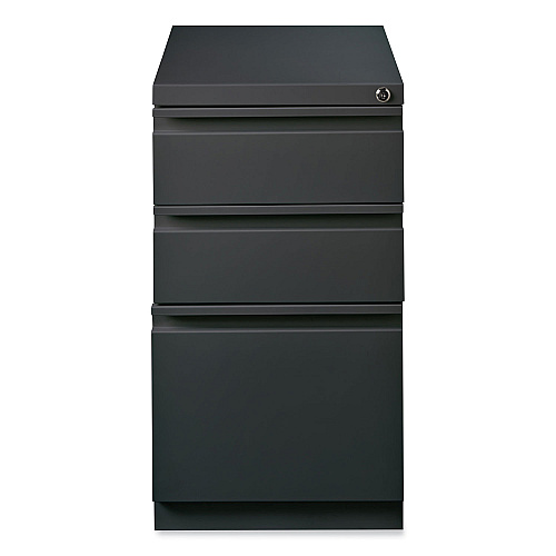 Hirsh Industries Full-Width Pull 20 Deep Mobile Pedestal File, 3-Drawer: Box/Box/File, Letter, Charcoal, 15 x 19.88 x 27.75 (19322)