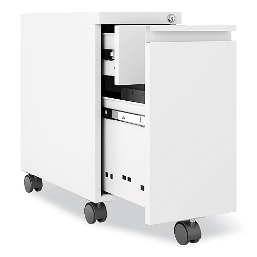 Hirsh Industries Zip Mobile Pedestal File, 1-Drawer, File, Legal/Letter, White, 10 x 19.88 x 21.75 (24106)