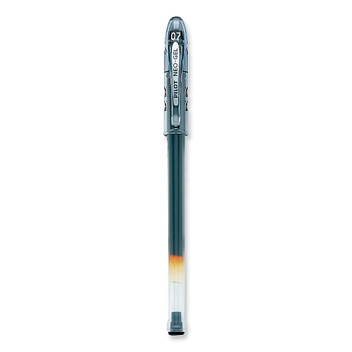 Pilot Neo-Gel Gel Pen, Stick, Fine 0.7 mm, Black Ink, Black Barrel, Dozen (14001)