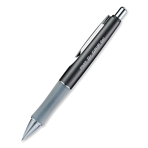 Pilot Dr. Grip Limited Gel Pen, Retractable, Fine 0.7 mm, Black Ink, Charcoal Gray Barrel (36270)