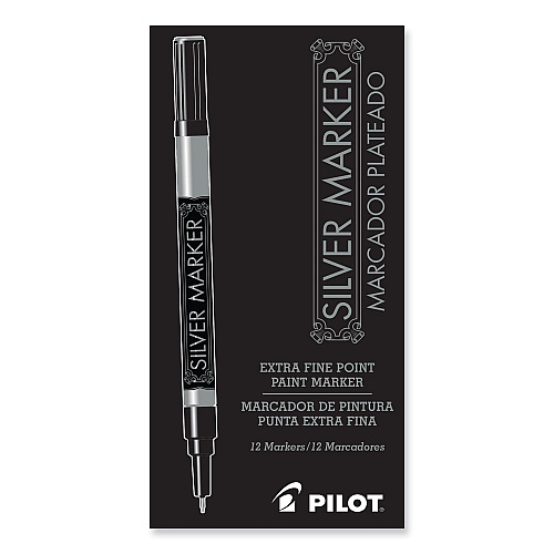 Pilot Creative Art and Crafts Marker, Extra-Fine Brush Tip, Silver (41801)