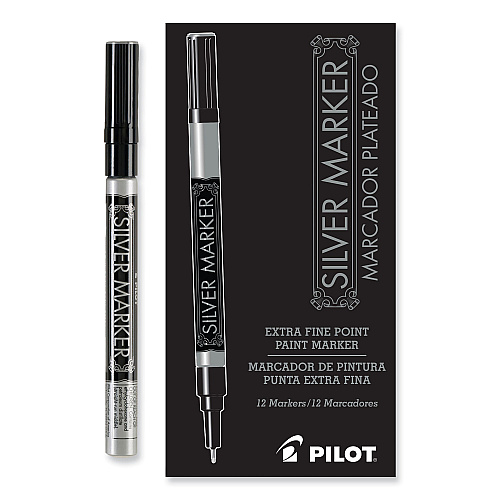Pilot Creative Art and Crafts Marker, Extra-Fine Brush Tip, Silver (41801)